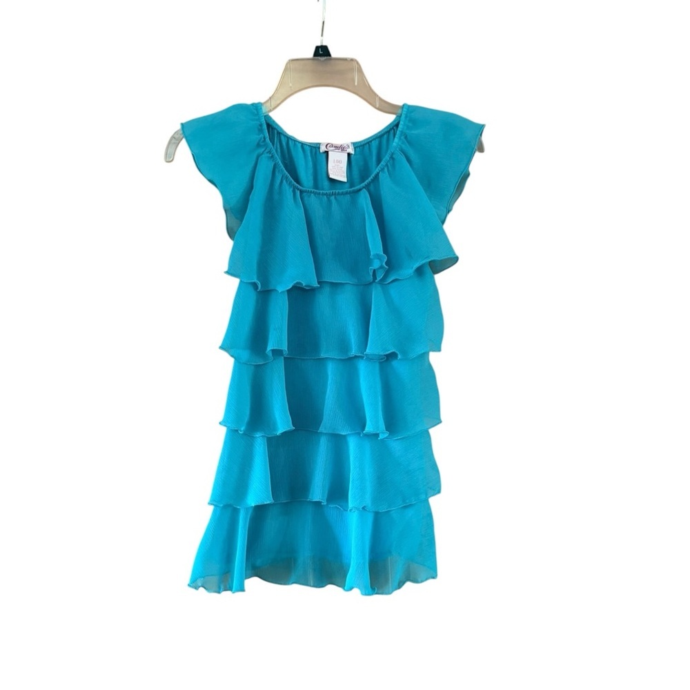 Candies Blue Ruffle Blouse Kids